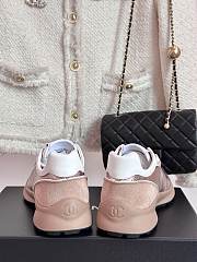 Chanel CC Logo Metallic Pink Sneakers - 4
