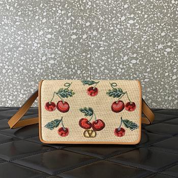 Valentino Raffia Cherry Mini Bag 20x12x5cm