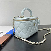 Chanel Handle Vanity Case Blue Bag 17x10x8cm - 5