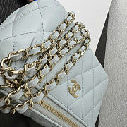 Chanel Handle Vanity Case Blue Bag 17x10x8cm - 2