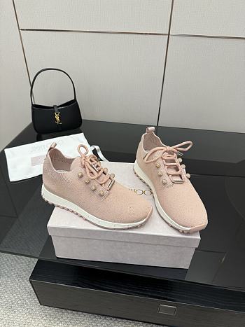 Jimmy Choo Veles Pink Sequin Knit Trainers