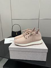 Jimmy Choo Veles Pink Sequin Knit Trainers - 2