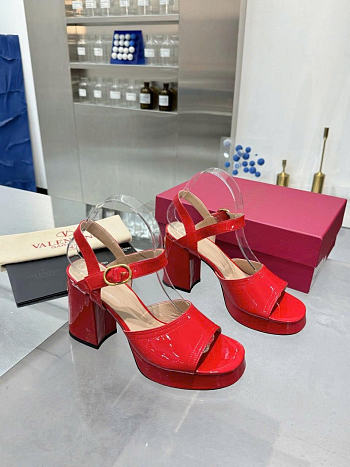 Valentino Garavani Leather Fawcette Red Heeled Sandals 100