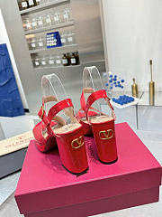 Valentino Garavani Leather Fawcette Red Heeled Sandals 100 - 4