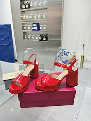 Valentino Garavani Leather Fawcette Red Heeled Sandals 100 - 3