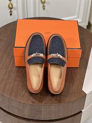 Hermes Destin Loafer Brown Denim - 4