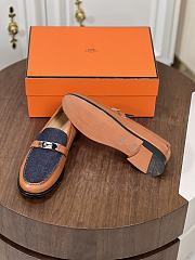 Hermes Destin Loafer Brown Denim - 2