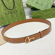 Gucci Thin Belt Half-Horsebit Brown Buckle 2.5cm - 1