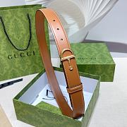 Gucci Thin Belt Half-Horsebit Brown Buckle 2.5cm - 3