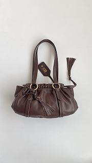 Miu Miu Joie Shoulder Bag Brown Nappa 32x16x10.5cm - 3
