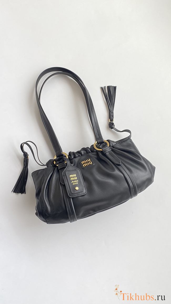 Miu Miu Joie Shoulder Bag Black Nappa 32x16x10.5cm - 1