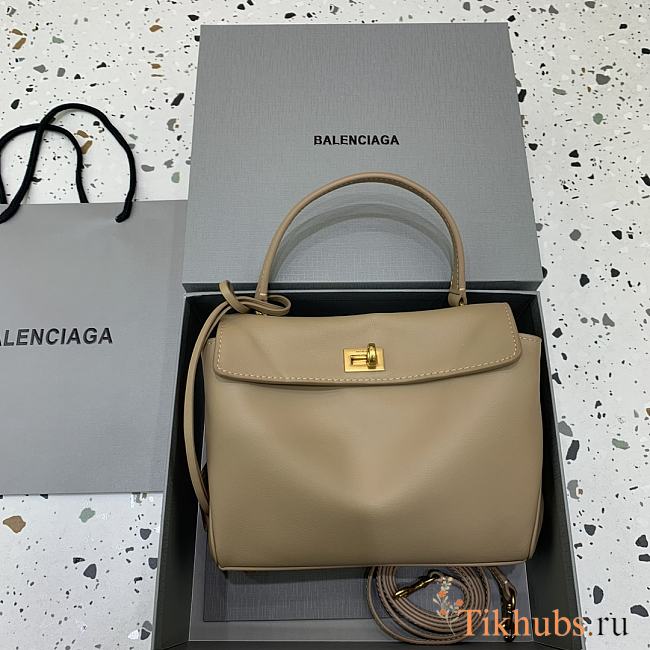 Balenciaga Rodeo Handbag Mini Beige Calfskin Gold 22.8x9.9x8.3cm - 1