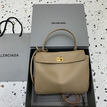 Balenciaga Rodeo Handbag Mini Beige Calfskin Gold 22.8x9.9x8.3cm