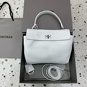 Balenciaga Rodeo Handbag Mini White Calfskin Silver 22.8x9.9x8.3cm - 1