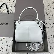 Balenciaga Rodeo Handbag Mini White Calfskin Silver 22.8x9.9x8.3cm - 3