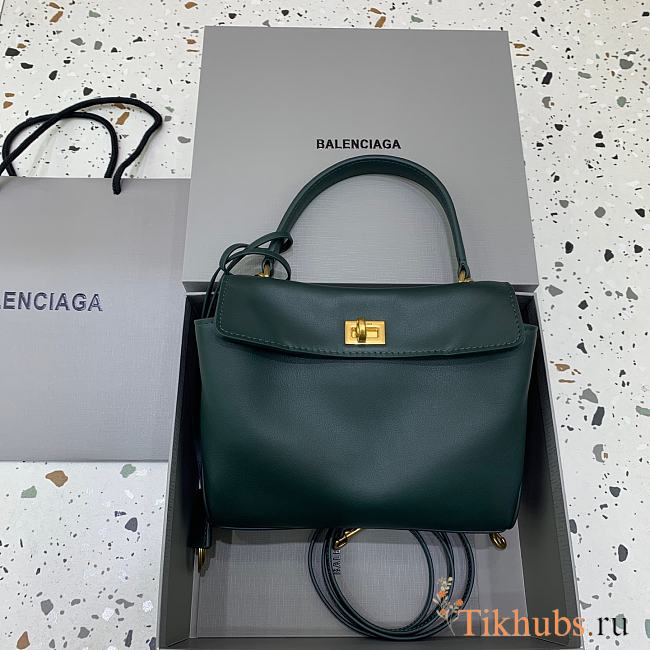 Balenciaga Rodeo Handbag Mini Green Calfskin Gold 22.8x9.9x8.3cm - 1