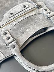 Balenciaga City Le Cagole Bag Grey Suede 37x23.4x14.9cm - 5