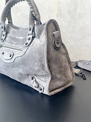 Balenciaga City Le Cagole Bag Grey Suede 37x23.4x14.9cm - 4