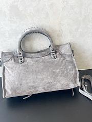 Balenciaga City Le Cagole Bag Grey Suede 37x23.4x14.9cm - 3