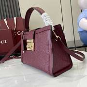 Gucci Padlock Medium Top Handle Red Bag 25.5x17.5x10cm - 5