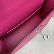 Hermes Mini Kelly Pink Fuchsia Silver Ostrich 19cm - 2
