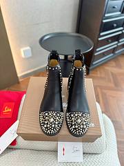 Christian Louboutin Calfskin Studded Chasse Black Boots - 4
