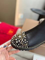 Christian Louboutin Calfskin Studded Chasse Black Boots - 2