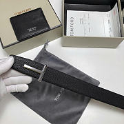 Tom Ford Black Silver Belt 3.5cm - 4
