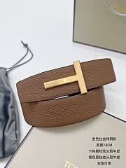 Tom Ford Brown Gold Belt 3.8cm - 1