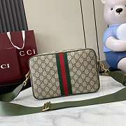 Gucci Ophidia Medium Crossbody Bag Beige Green 28.5x18x7.5cm - 6