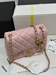 Chanel 25B Flap Bag Pink Lambskin Gold 18x13.5x7cm - 3