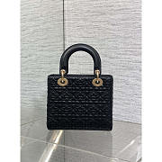 Dior Small Lady Dior Bag Black Cannage Star Pattern 20cm - 2