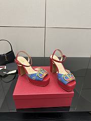 Valentino Vlogo Platform Denim Sandal Cherryfic 115mm - 1