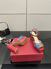 Valentino Vlogo Platform Denim Sandal Cherryfic 115mm - 4
