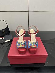 Valentino Vlogo Platform Denim Sandal Cherryfic 115mm - 3