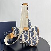 Dior Saddle Bag Blue and Beige Raffia-Effect 27x20x5cm - 5