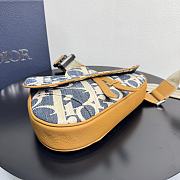 Dior Saddle Bag Blue and Beige Raffia-Effect 27x20x5cm - 4