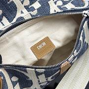Dior Saddle Bag Blue and Beige Raffia-Effect 27x20x5cm - 3