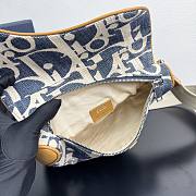 Dior Saddle Bag Blue and Beige Raffia-Effect 27x20x5cm - 2