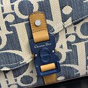 Dior Saddle Messenger Bag Blue and Beige Raffia-Effect 24x16.5x5.5cm - 6