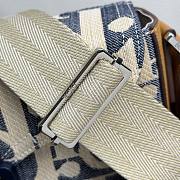 Dior Saddle Messenger Bag Blue and Beige Raffia-Effect 24x16.5x5.5cm - 5