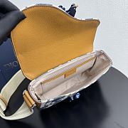 Dior Saddle Messenger Bag Blue and Beige Raffia-Effect 24x16.5x5.5cm - 3