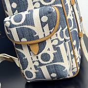 Dior Hit the Road Backpack with Flap Blue and Beige 43x43x18cm - 5
