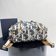 Dior Hit the Road Backpack with Flap Blue and Beige 43x43x18cm - 4