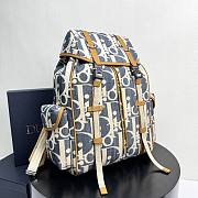 Dior Hit the Road Backpack with Flap Blue and Beige 43x43x18cm - 2