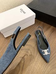 Celine Alma Flat Slingbacks Denim - 4