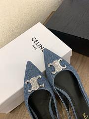 Celine Alma Flat Slingbacks Denim - 3