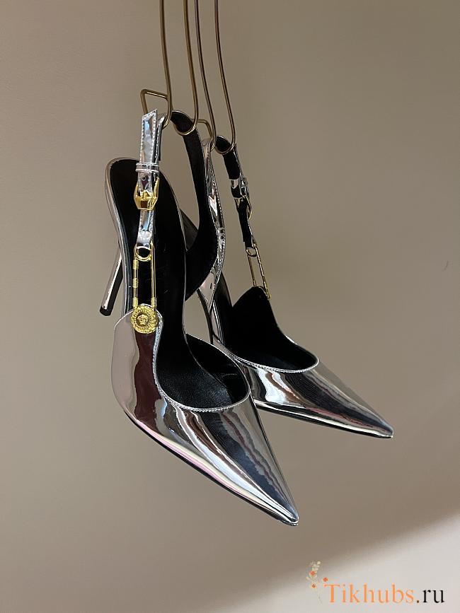 Versace Safety Pin Pumps Silver 10cm - 1
