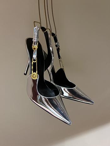 Versace Safety Pin Pumps Silver 10cm