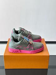 Louis Vuitton LV Trainer Sneaker Grey Pink - 1